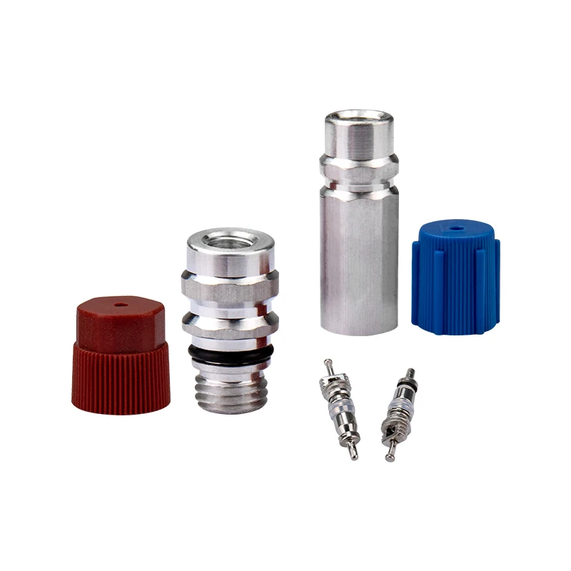 A/C Pipeline Service Port with Valve Core and Cap for Ford Audi Volkswagen Mazda Mercury
