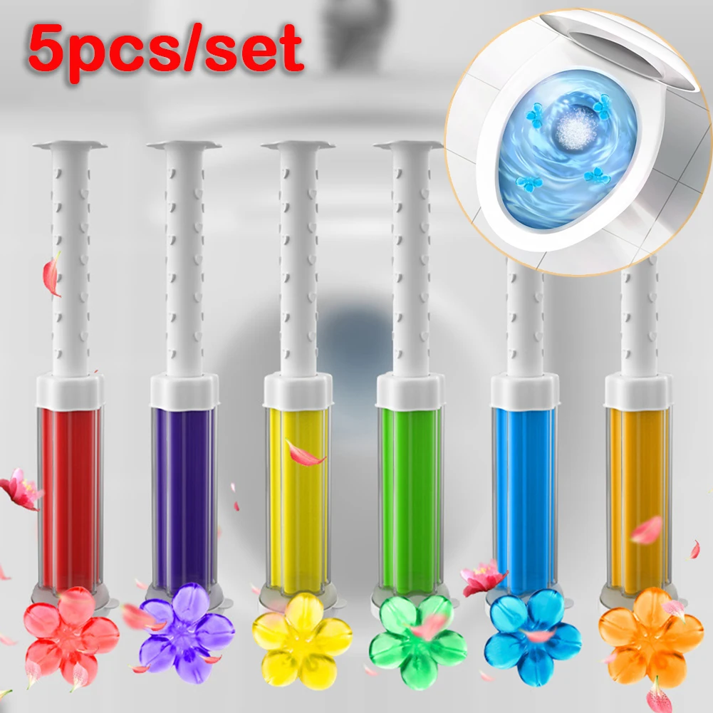 5pc Flower Aromatic Toilet Gel Remove Odors Leave Toilet Cleaner Gel No