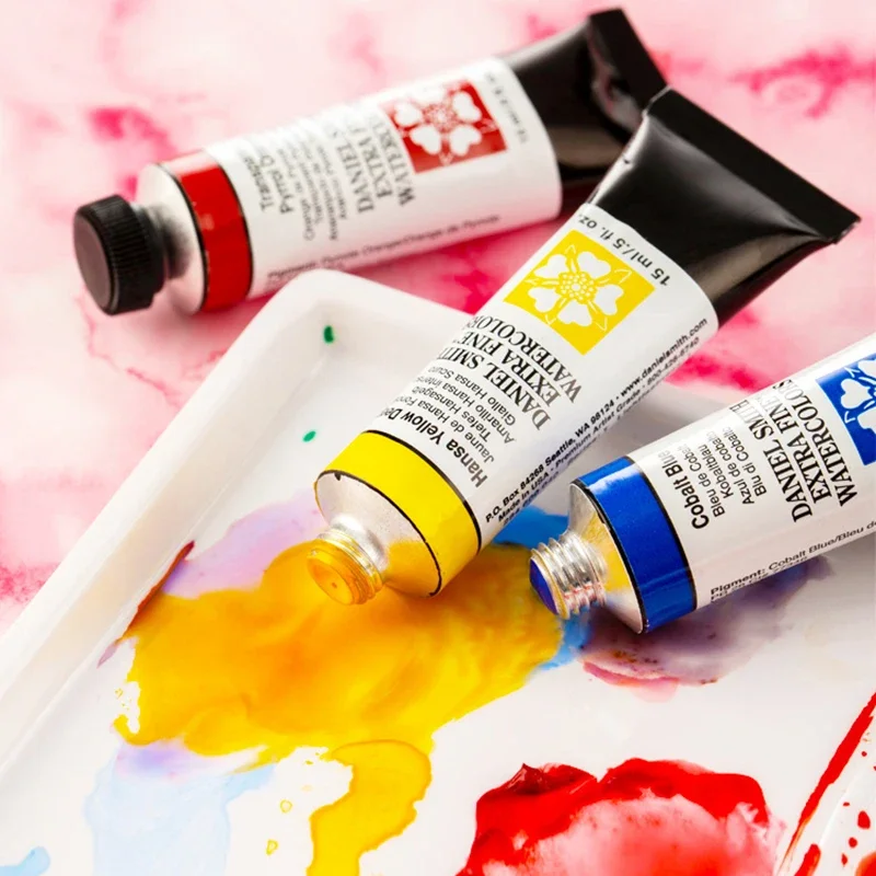 American DANIEL SMITH Series3 Natural Mineral Extra Fine Watercolor Piant 15ml/0.5 Fl Oz Tubes Painting Artists Drawing Supplies watercolor paint watercolor pigment