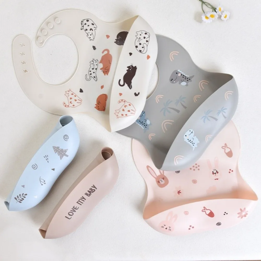 Silicone Toddler Feeding Bib Adjustable Neckband
