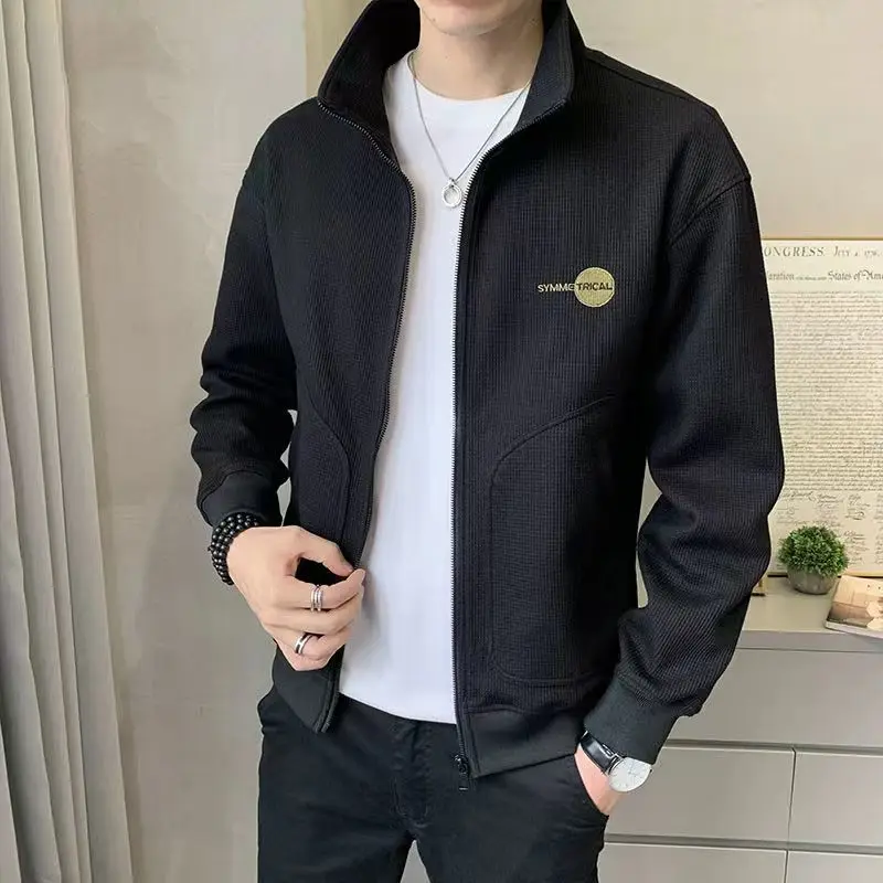 Autumn Winter KPOP Fashion Style Harajuku Slim Fit Sweatshirt Loose Casual All Match Outerwear Pockets Zipper Long Sleeve Jacket