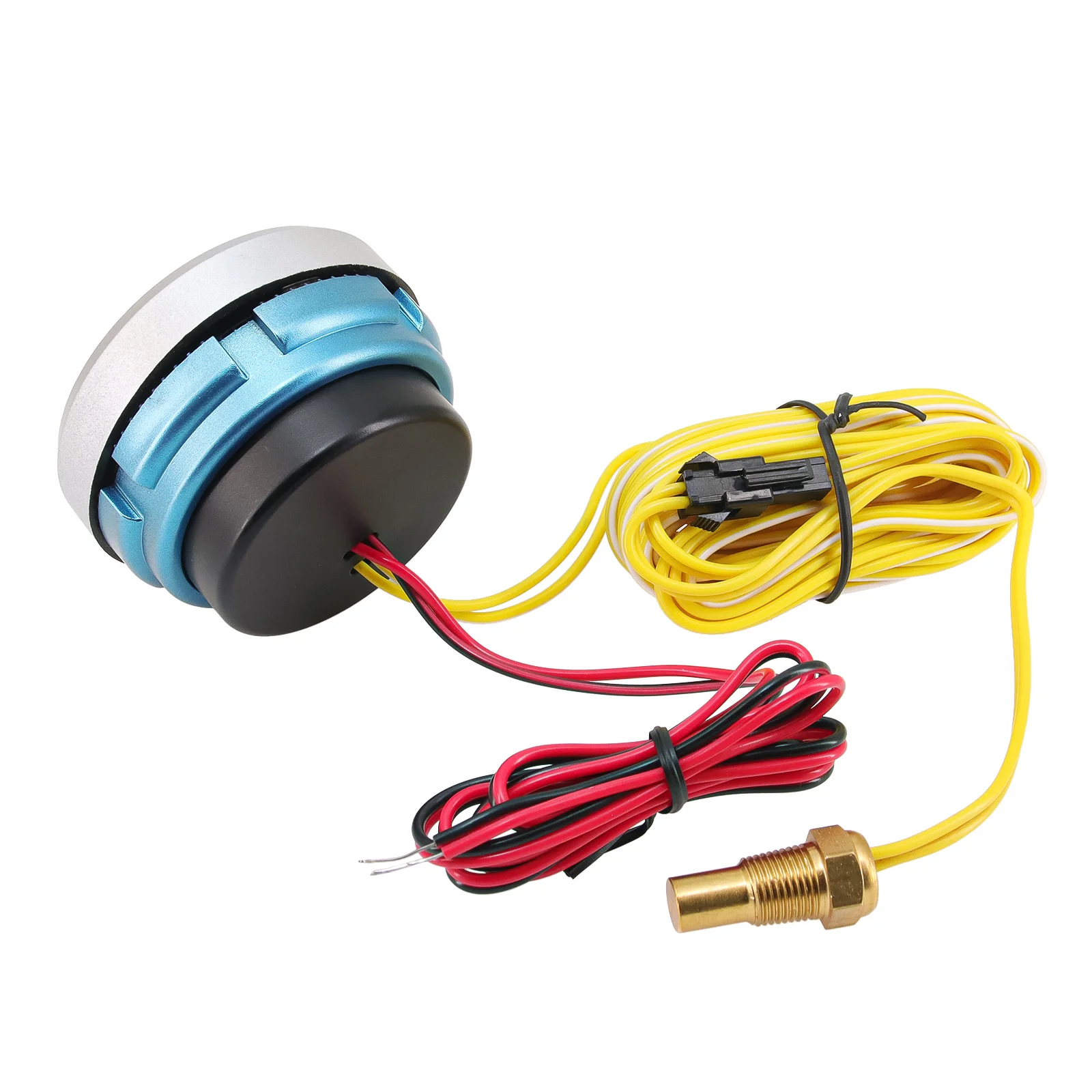 12V/24V 52MM 수온계 전압계 2 in 1 디지털 디스플레이 블루 LED 자동차 트럭 자동 게이지 미터 (온도 센서 10mm 포함)