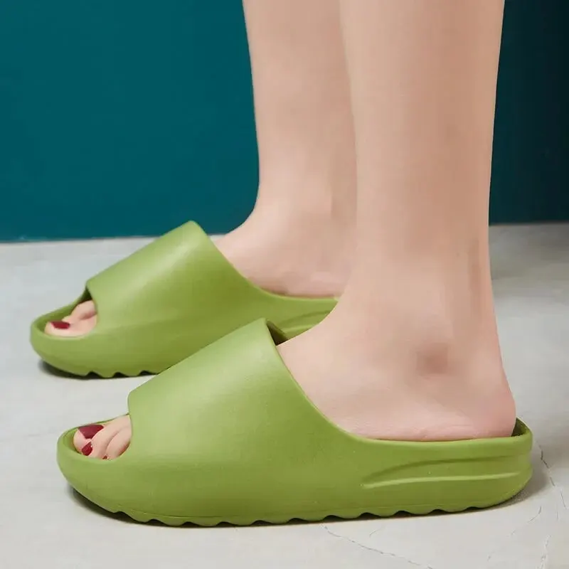 Summer Slippers Men EVA Soft Bottom Indoor Home Platform Sandals Fashion Beach Shoes Couple Non-Slip Bathroom Slides