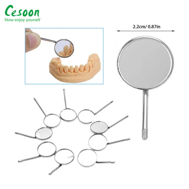 Miroir de bouche dentaire en acier inoxydable, réflecteur