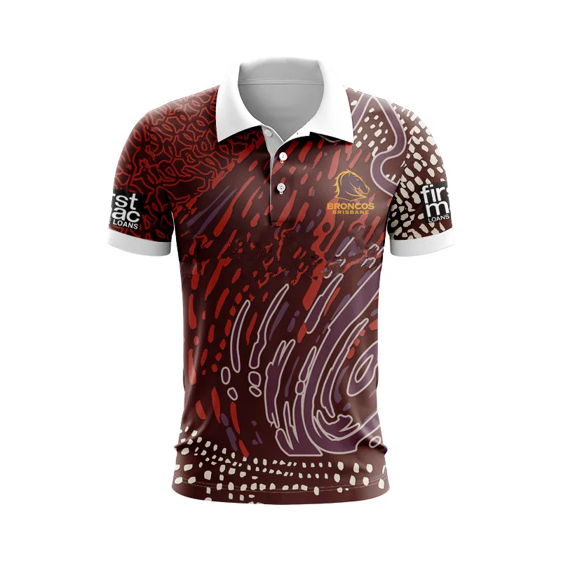 

2024 BRISBANE BRONCOS MENS INDIGENOUS RUGBY POLO SHIRT JERSEY size S--5XL ( Print name and number )