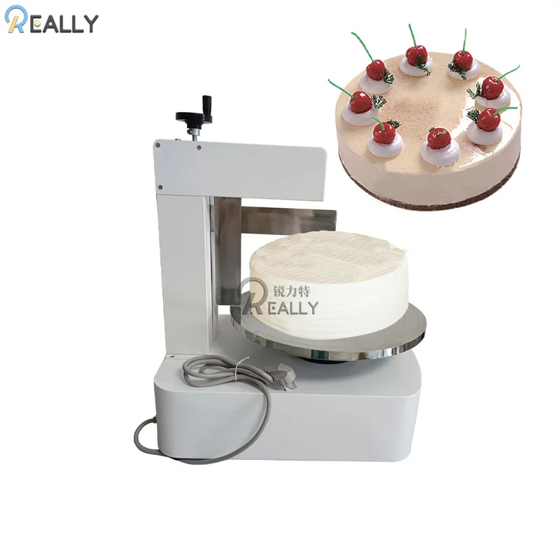 

Semi-automatic Birthday Cake Cream Spreading Machine Cake Icing Decorating Machine Commercial Cake Edge Smoother Equipment