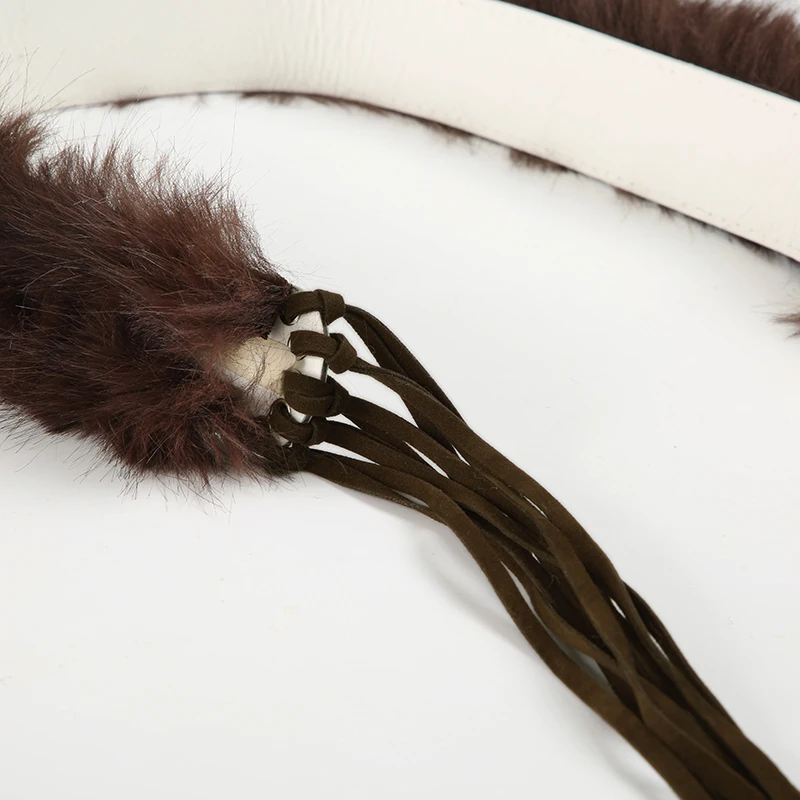 American Retro Faux Women¡¯s Belt Fashion Chic Tassel Distressed All-Match Solid Design Accessorie Trendy