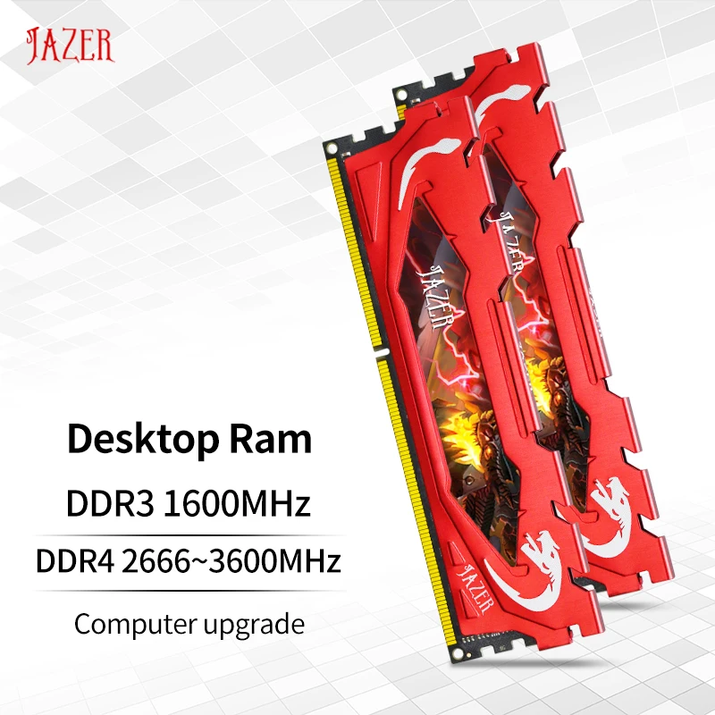 forslag månedlige rookie JAZER Desktop Ram DDR4 8GB 16GB 2666MHz 3000MHz 3200MHz DDR3 8GB 1600 1866  Computer Memory With Heatsink