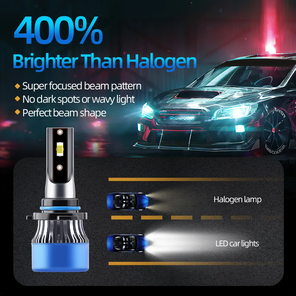 H7 LED Headlights Bulbs With Fan 200W 26000LM H1 H4 H11 9005 HB3 9006 HB4 CSP Chips Car Lights 6000K Plug&Play 12V 24V Fog Lamps