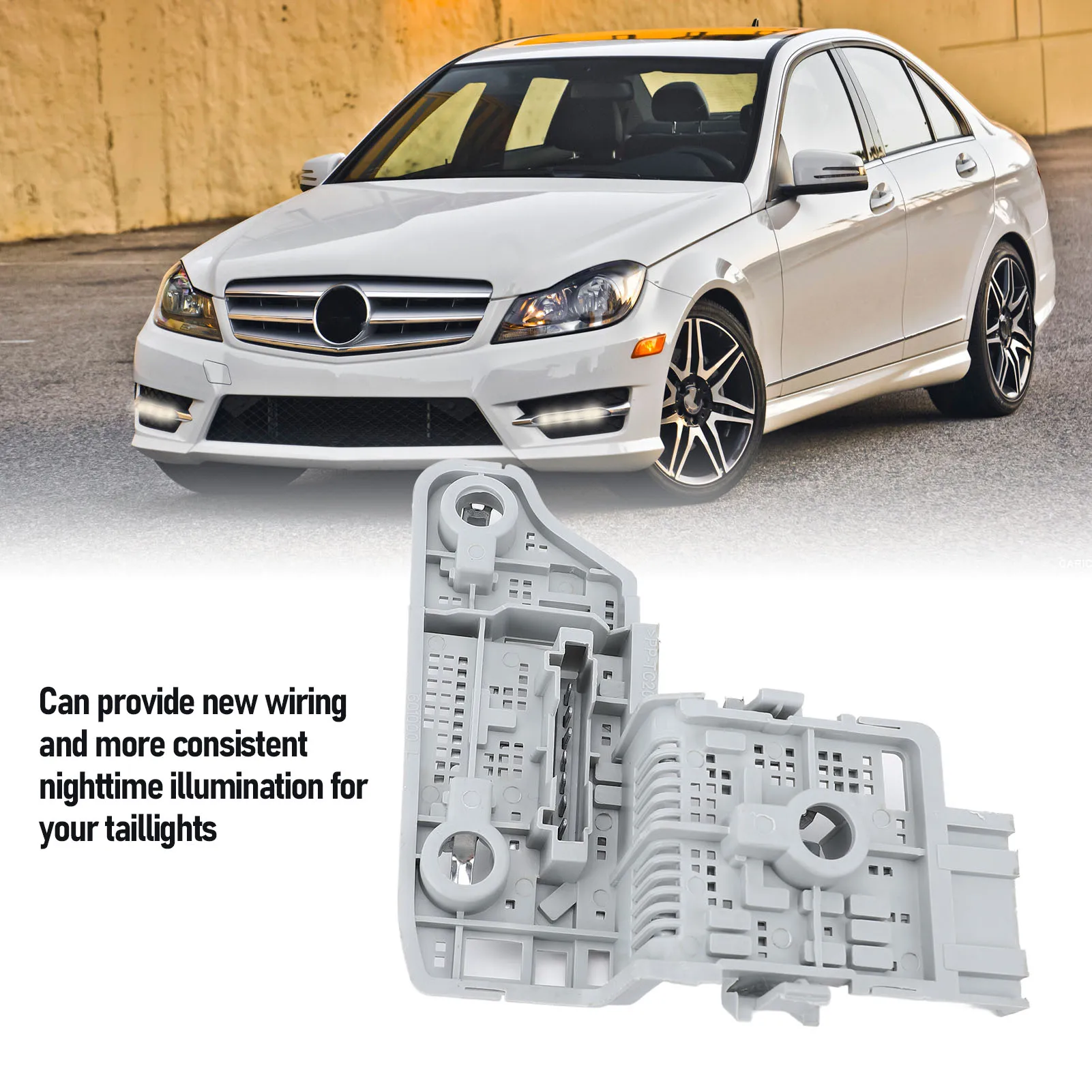 Tail Light Bulb Socket Holder Rear Lamp Bulb Carrier Strong Support Metal Alloy Exact Fit for C-Class W204 SALOON 2012 To 2014