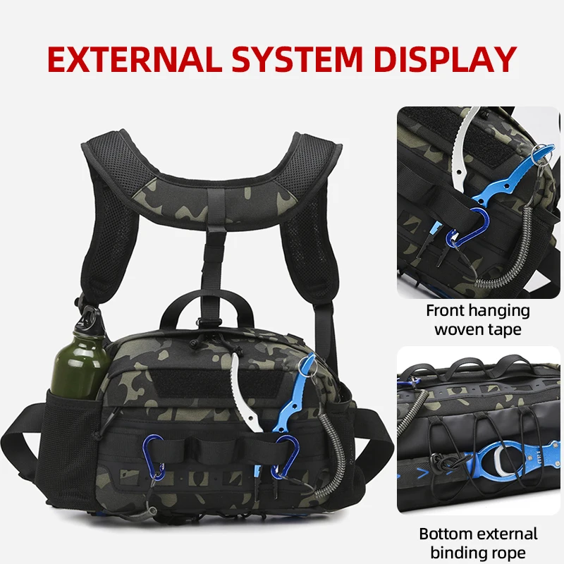 Oxford Tactical Vest Backpack for Men Outdoor Hiking Camping