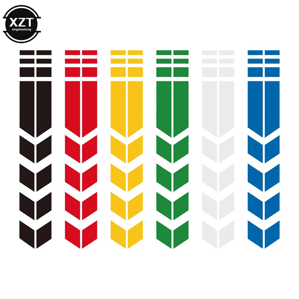 Reflective Stickers Motorcycle Stickers Car Accessories Auto Stickers Vinyl Stickers Graffiti Stickers Custom Stickers Motorcycle Accessories Motorcycle Reflective Stickers Wheel on Fender Waterproof Safety Warning Arrow Tape Car Decals Motorbike Decoration Accessories