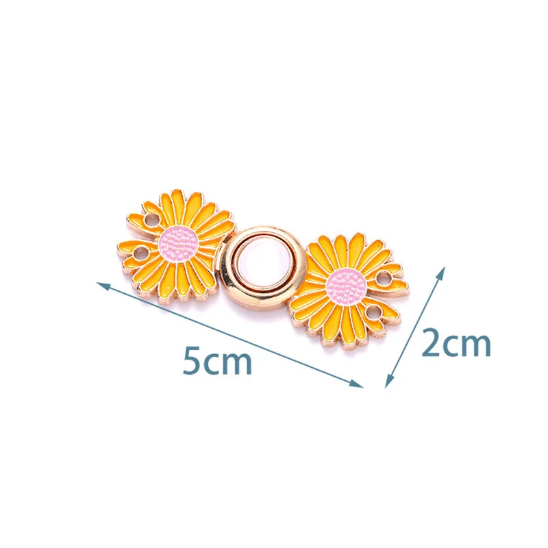 Description Picture 4 of itemDetachable Skirt Pants Adjustment Buckle Waist Tightening Metal Button Daisy Pattern Cheongsam Buckle For Sewing Cardigan Clips