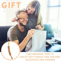 Natural Curved Wooden Massage Roller for Waist and Thigh, Multi-Functional Body Roller for Cellulite Reduction & Muscle Tension 6