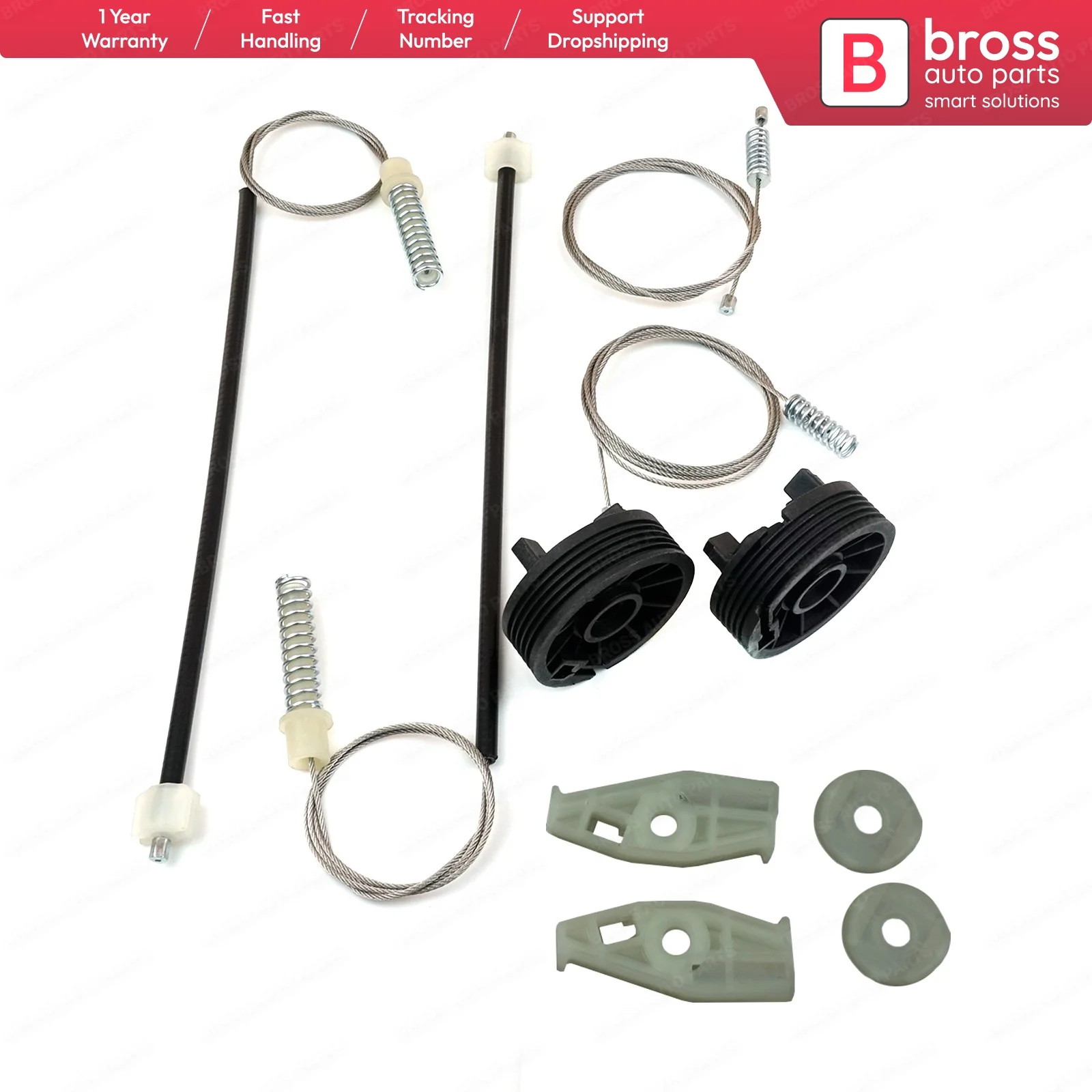 Bwr912+bwr913 Window Regulator Repair Kit Rear Left Right 9636597380