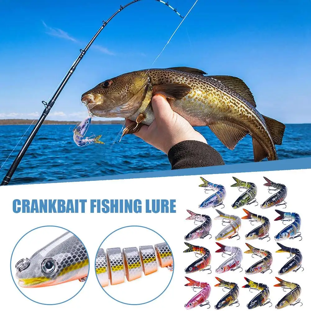 Swimbait Lure Fishing Lures,Lifelike Swimming Action, Durable, for Freshwater & Saltwater Fishing,Multi Jointed Fishing Lure - 3