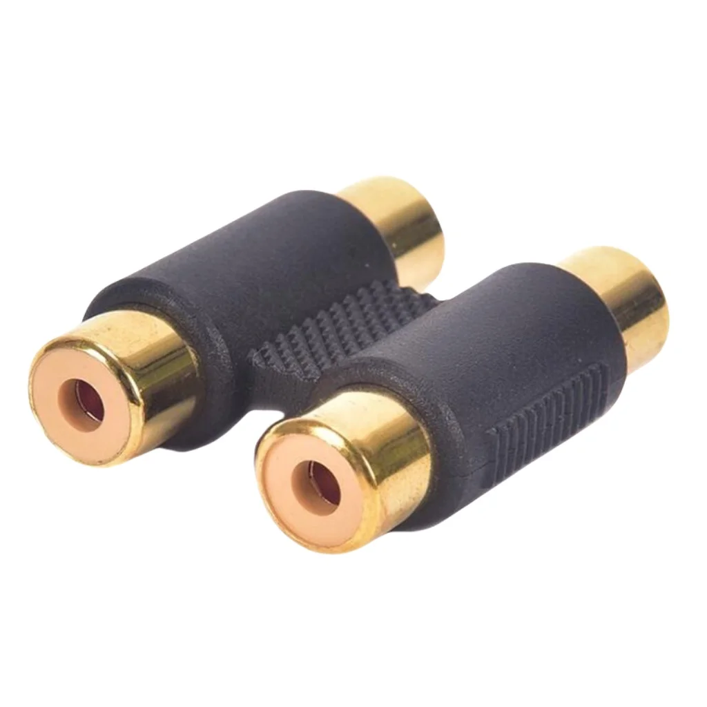 

5Pcs 2 pairs of 2RCA female to RCA female interconnector adapters with gold plated housing for mixer amplifier cable connections