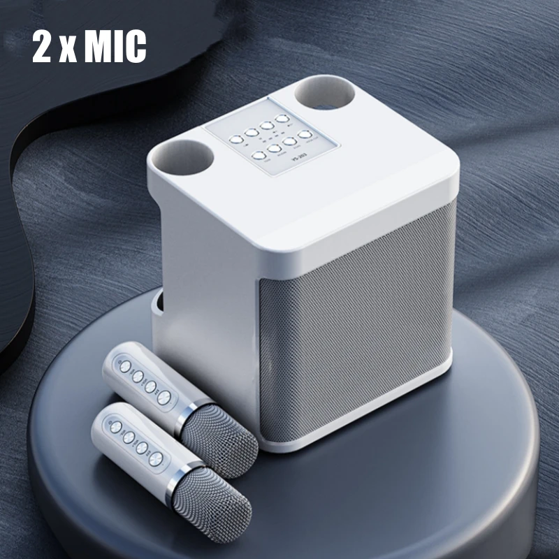 Portable Speaker Karaoke Speaker Xiaomi 10W Powerful Wireless Portable Dual Microphone Karaoke Machine Outdoor Family Party Home KTV Karaoke Subwoofer Boom Box