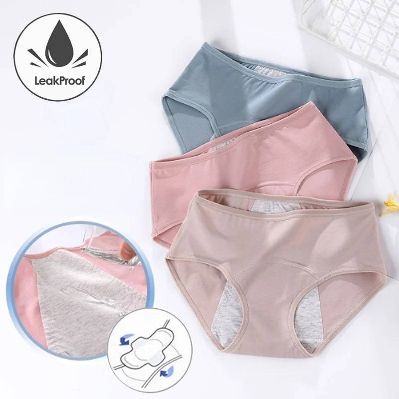 

Women's menstrual briefs large flow postpartum water absorption leakproof briefs women's pure cotton menstrual briefs lingerie