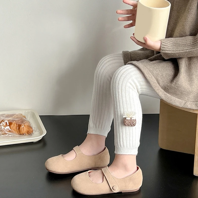 Kids Fleece Line Tights Soft Brushed Cotton Leggings Children Warm Winter Tights Comfortable for Cold Weather Comforts