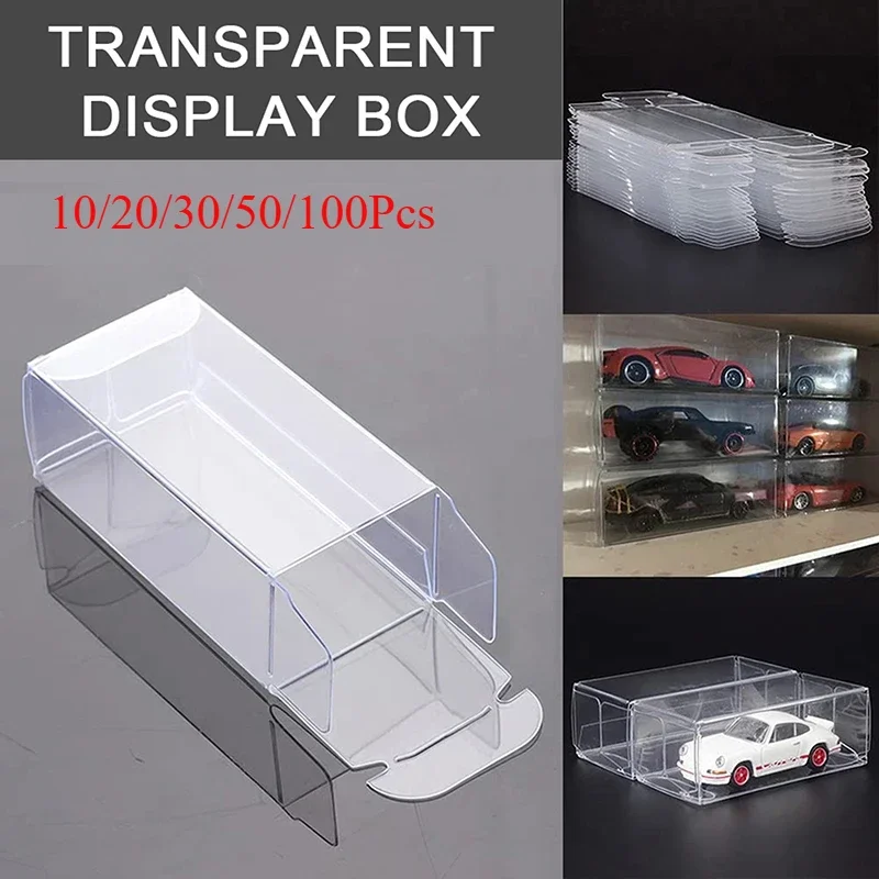 Klare PVC-Displayboxen, 1/64 Automodell-Spielzeug, transparent, staubdicht, Ausstellungsbox für Sammlung, Geschenkverpackung, Dekoration