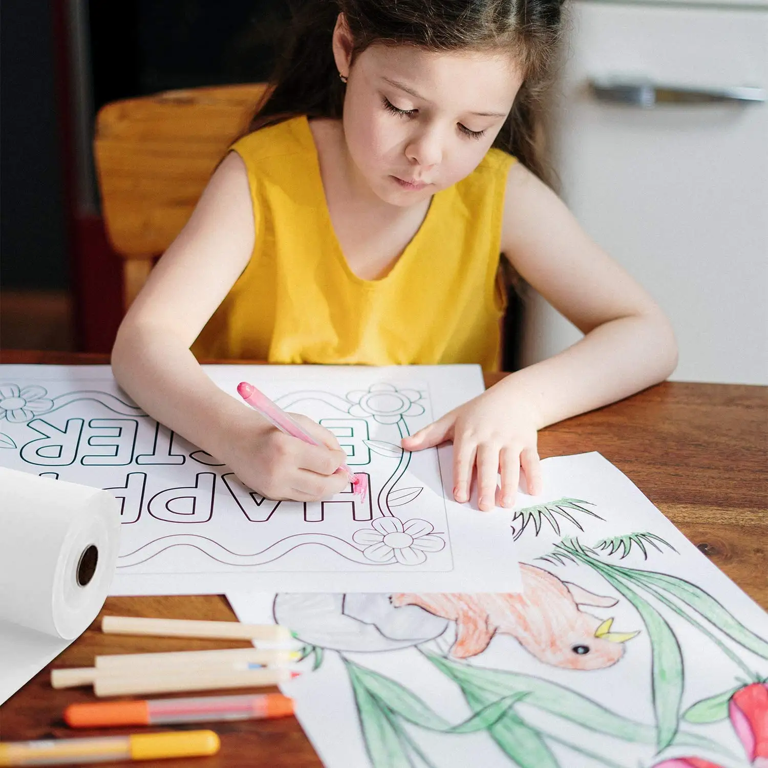 White Wrapping Paper Craft Paper Kraft Paper Roll Bulletin Board Paper Roll,Kids Art Supplies,Halloween Decor,DIY Christmas