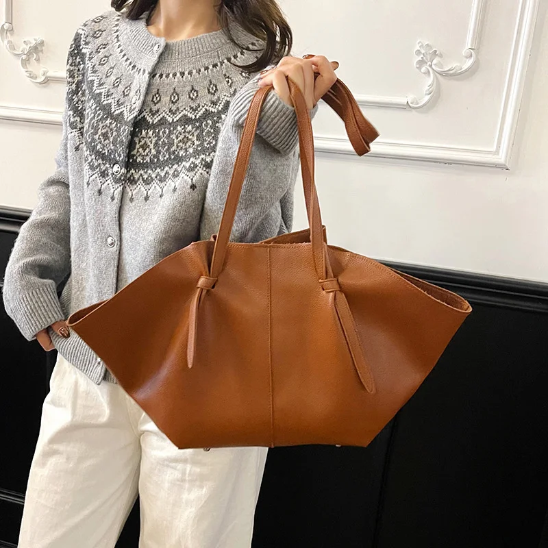 Women Shoulder Bag Solid Color Leather Simple Design Large Capacity Women Crossbody Multifunctiona Handbag