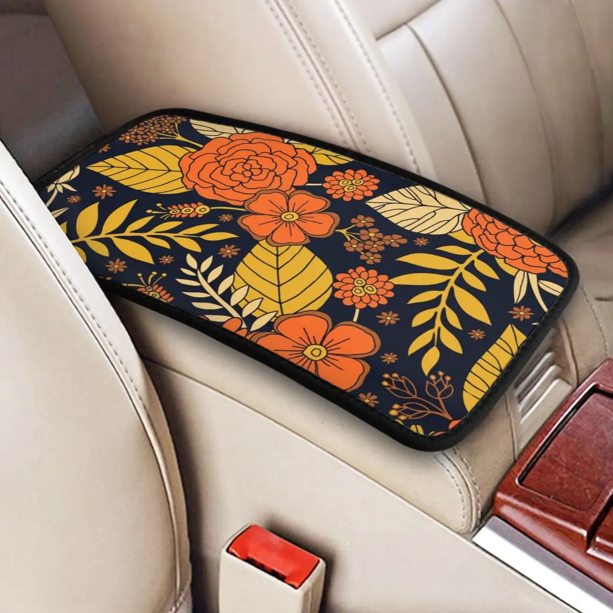 

Center Handle Box Pad Cushion Car Armrest Cover Mat Mandala Boho Bohemian Pattern Car Accessories Automobiles Armrest Pad