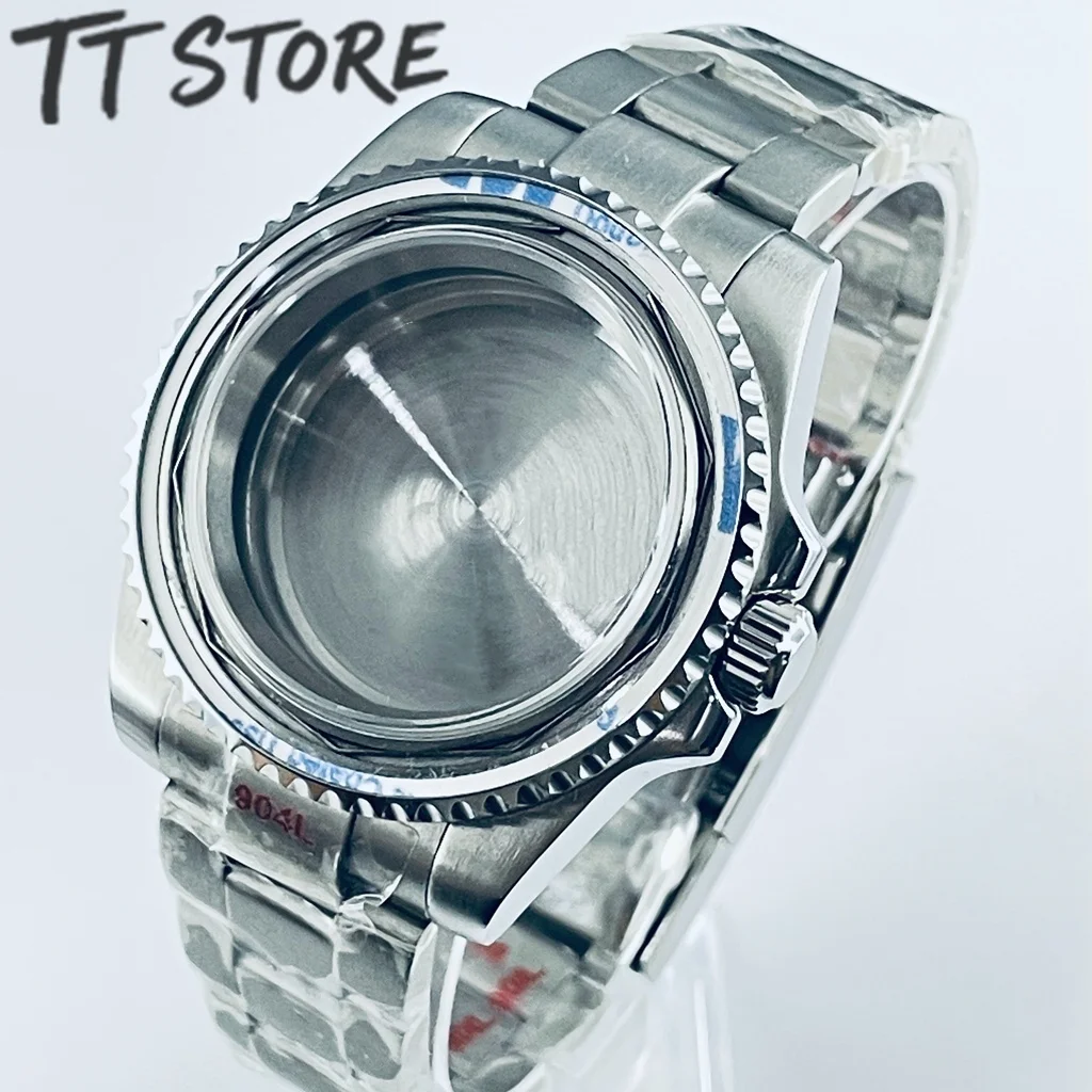 Silver 40mm Watch with Ceramic Bezel and Sapphire Case