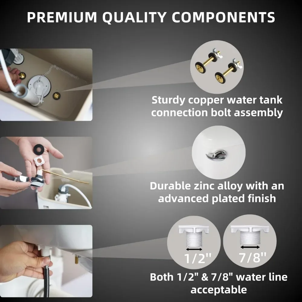 750W Macerating Toilet System with 4-Inlet, Durable Pump, Extension Pipe - Easy Install, Space Saving 4