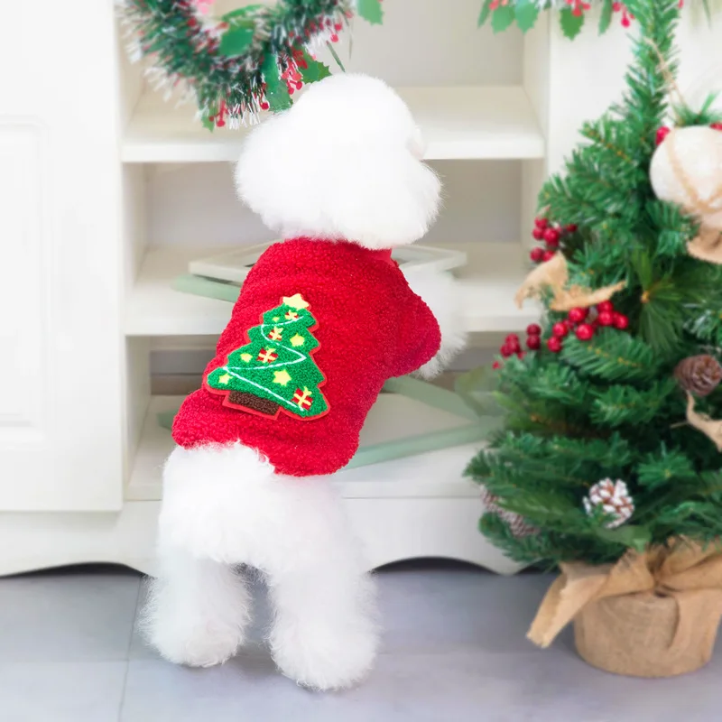 Christmas Dog Halloween Costumes Hoodies Cold Weather Winter Coat Reindeer Design Sweater Small Dogs Cats