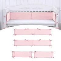 Ensemble de couverture de Rail de berceau de couleur unie, doublure de lit de bébé, protection de lit de berceau, cadeau pour nouveau-né, décoration de literie 5