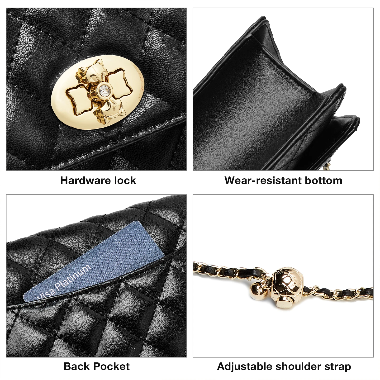 FOXER Women Leather Shoulder & Crossbody Bag Lady Classic Small Chain Bag Gift for Wife, Girlfriend 5