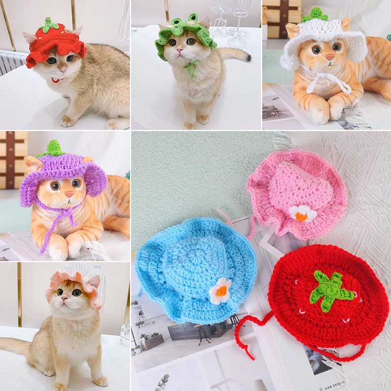 겨울 고양이 모자 탄성 귀여운 세련된 애완 동물 모자, 강아지 새끼 고양이 니트 모자, 파티 사진 촬영 소품 장식, 고양이 액세서리