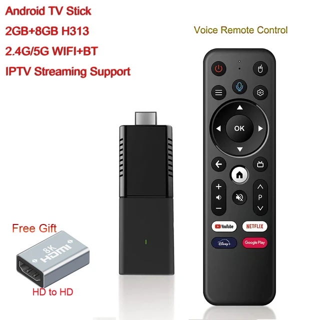 iATV 4K Smart TV Stick 1080P 4K Stickfire 2GB 16GB Quad Core BT4.0 5G WiFi  Firestick Android 10.0 with BT Voice Remote Control fire Stick tv 4k fire