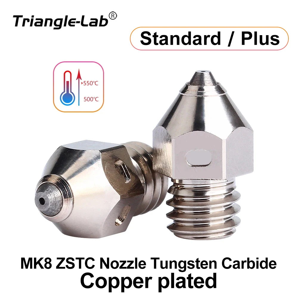 C Trianglelab MK8 ZSTC Nozzle Tungsten Carbide Copper Plated High Temperature Wear Resistant FOR cr10 ender3 1.75mm 3D Printer