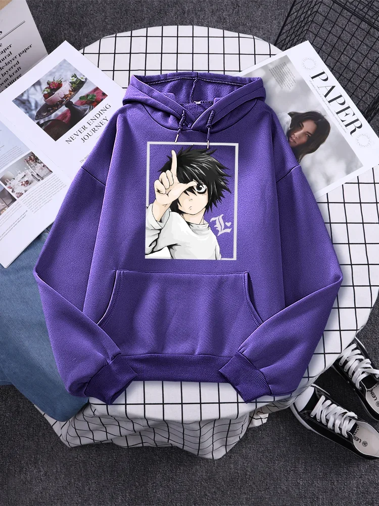 

Japanese Anime Death Note Cool Women Hoodie Harajuku Fleece Sweatshirt Crewneck Creativity Clothing Casual Loose Hoodies Female