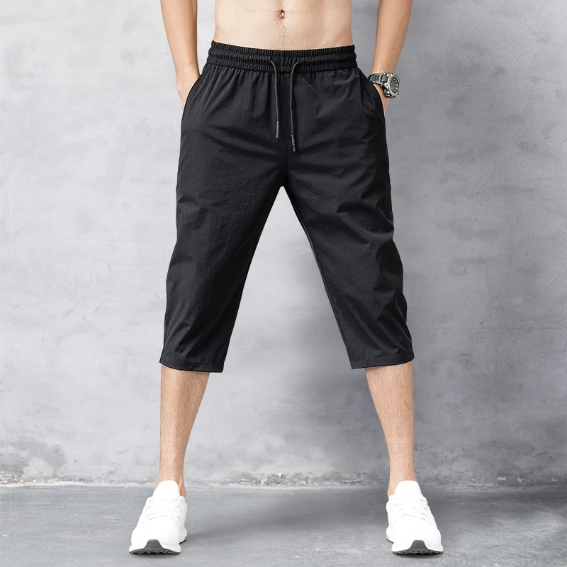 running shorts Men's Shorts Summer Breeches Thin 3/4 Length Trousers Male Bermuda Board Quick Drying Beach Men's Long Shorts casual shorts for women