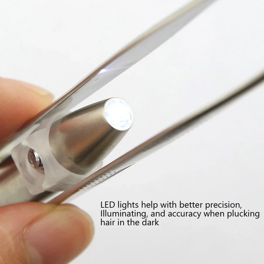 Eyebrow Tweezers LED Lighted Precise and Illuminated Beauty Tool for Brow Shaping