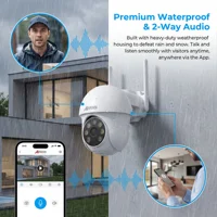 ANRAN 1920P Wifi caméra de sécurité caméra de Surveillance extérieure 24/7 HD enregistrement couleur Vision nocturne avec suivi automatique Audio bidirectionnel 5