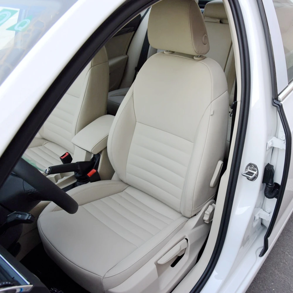 For Skoda Octavia 2013 2014 2015 2016 2017 2018 2019 Leather Custom Car Seat Covers Full Set Interior Protector_voghion.com