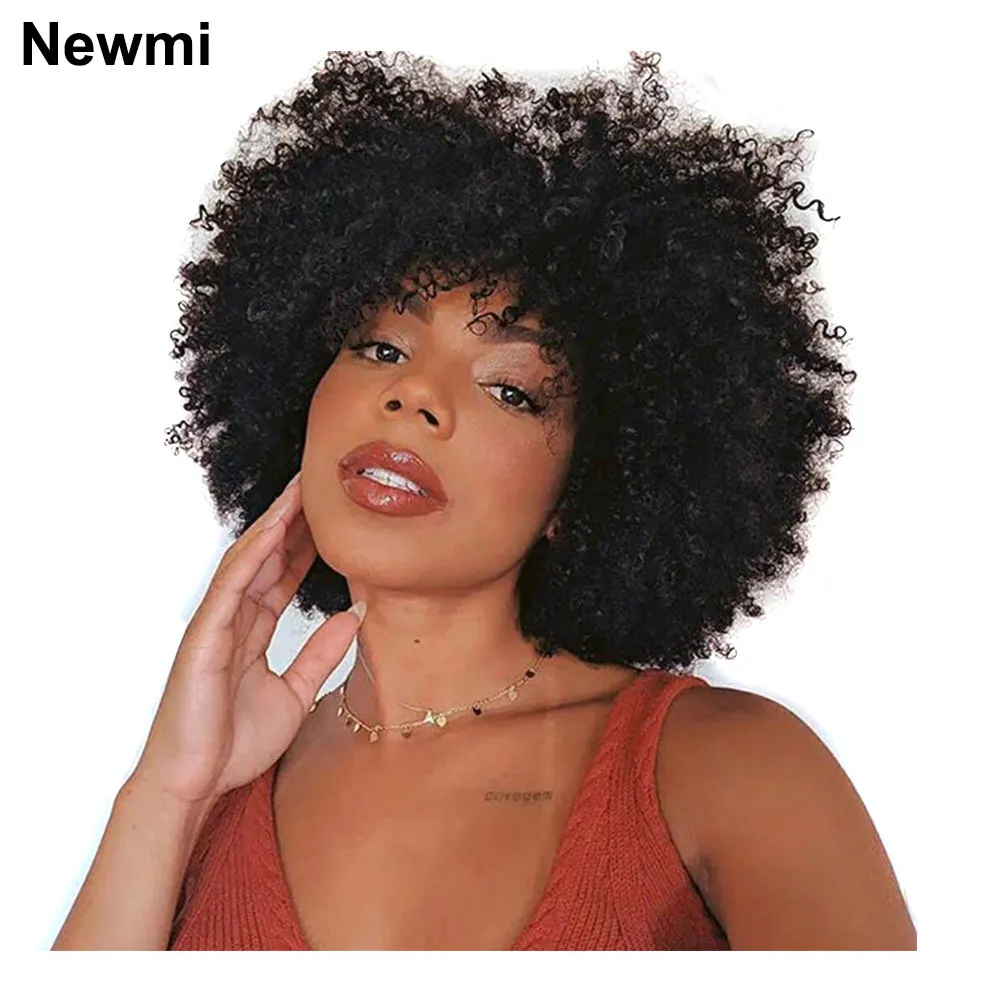 Short Curly Human Hair wigs for Black Women Newmi Afro Kinky Curly Wig Human Hair Natural Black Short Pixie Curl Afro Wig