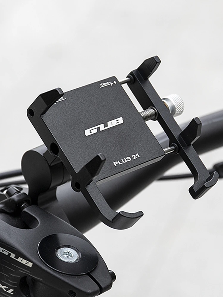 GUB PLUS 21 Motorcycle Bike Phone Holder Aluminum Alloy Cell Phone Holder Bracket Rotatable Adjustable 22.2-31.8mm Handlebar