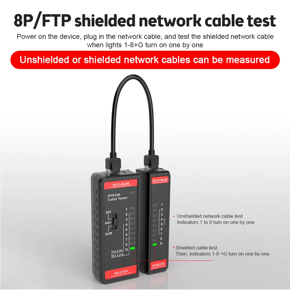 Cable Lan Tester Network Cable Tester RJ45 RJ11 RJ12 RJ14 UTP LAN Telephone & Network Line Finder Networking Tool