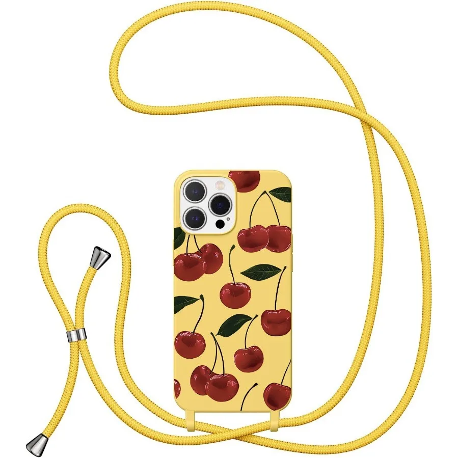 Red Cherry Soft Shockproof Phone Case with Strap