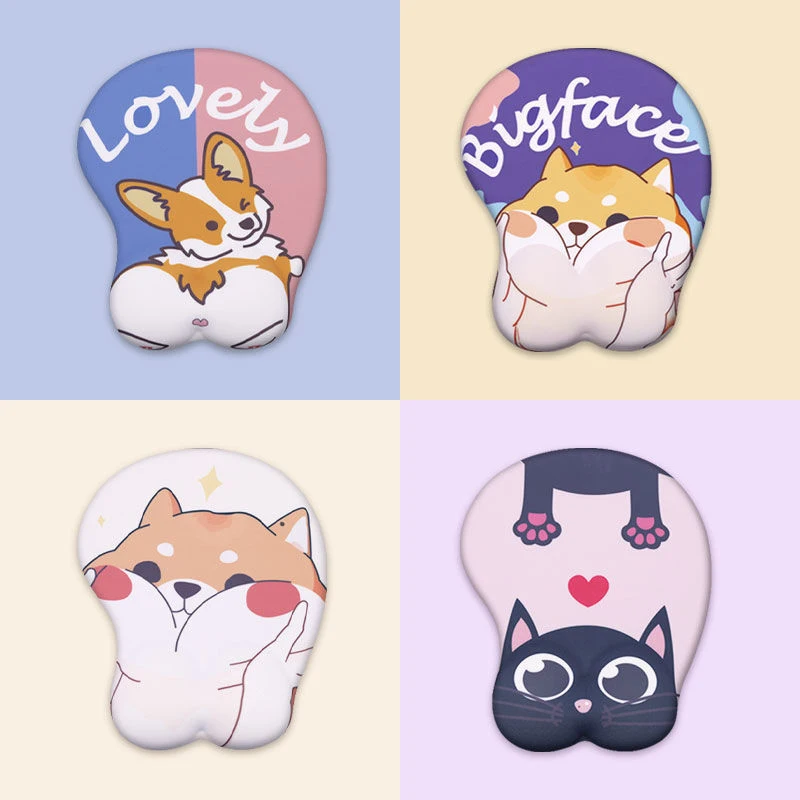 

Коврик для мыши Kawaii с поддержкой запястья, противоскользящий силиконовый коврик для рук, 3D мультяшный милый мышки, коврик для ПК, компьютера, ноутбука, игр