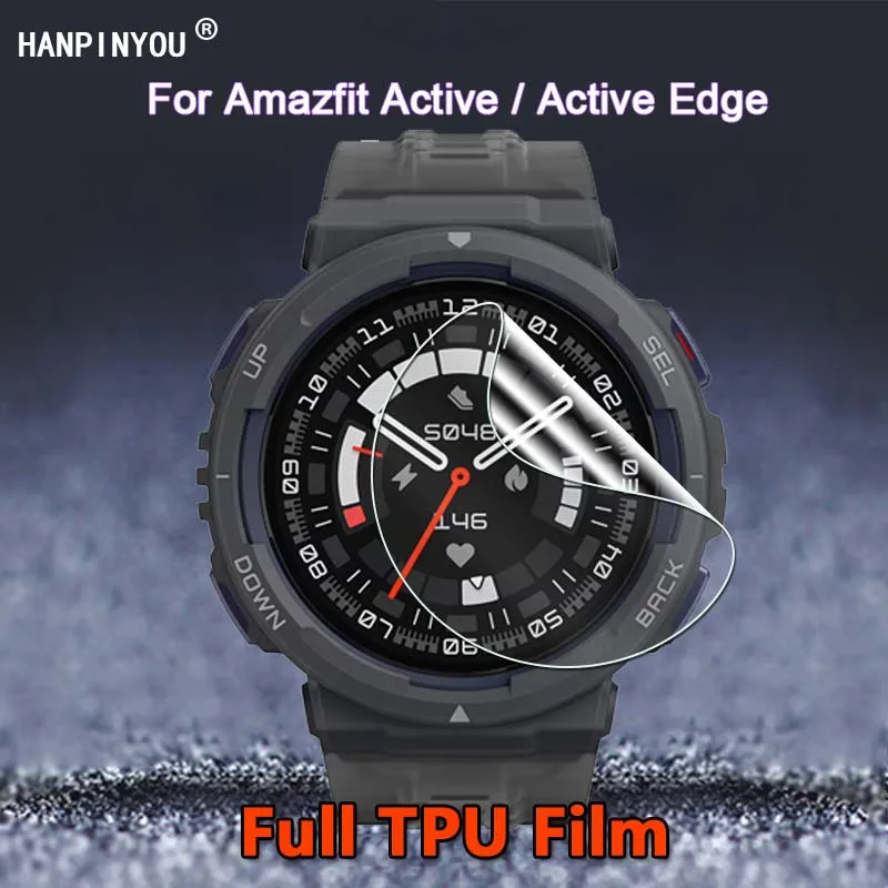 Per Amazfit Active Edge Smart Watch Ultra Clear Slim Riparabile Soft Tpu Hydrogel Film Screen Protector-Non Vetro Temperato