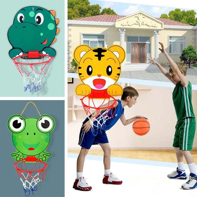 Kit de Basquete Ajustável para Crianças, Animais de Desenhos