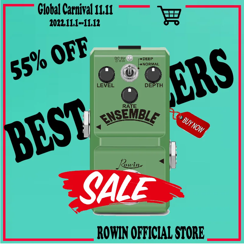 

Rowin LN-304 ENSEMBLE Mini Size Guitar Chorus Effect Pedal True Bypass Full Metal Case