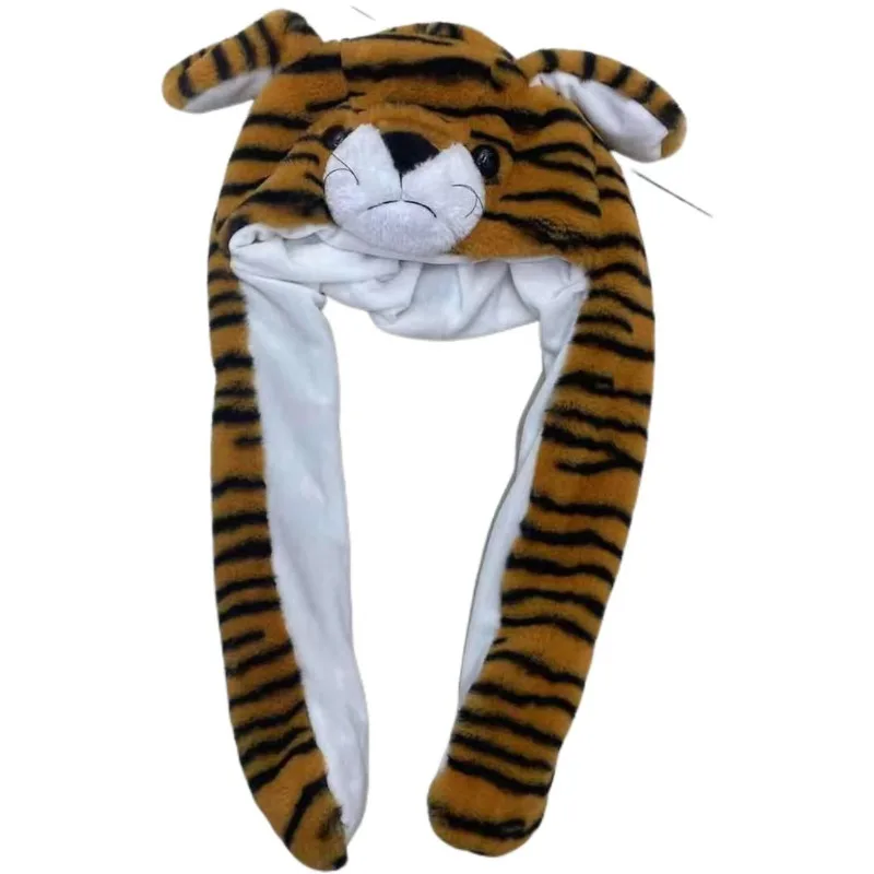 Cute Animals Rabbit Hat With Moving Ears Plush LED Glowing For Women Girls Cosplay Hat